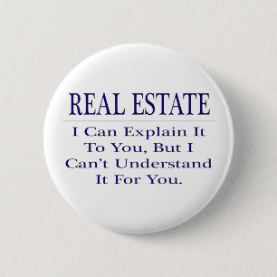 Macaron Rond 5 Cm Realtor Joke .. Expliquer ne pas comprendre