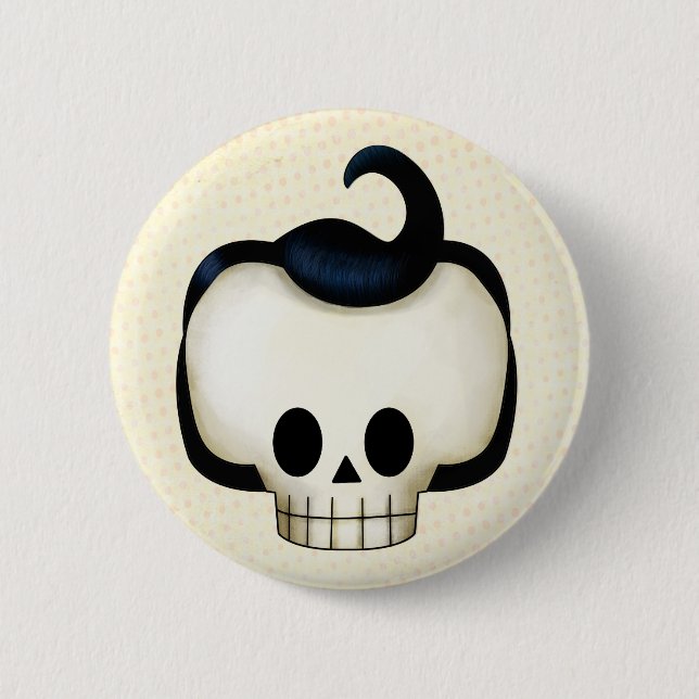 Macaron Rond 5 Cm Rebel Skull (Devant)