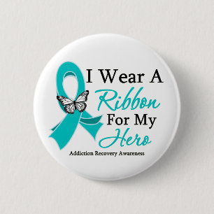 Macaron Rond 5 Cm Récupération de dépendance je porte un ruban po