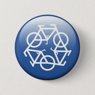Macaron Rond 5 Cm recycle bouton bleu par Petr Kratochvil