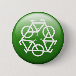 Macaron Rond 5 Cm recycle bouton vert par Petr Kratochvil