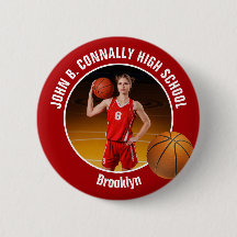 Red Basketball Player Photo High School Spirit