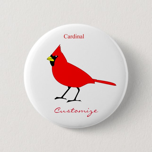 Macaron Rond 5 Cm Red Cardinal Bird Thunder_Cove (Devant)