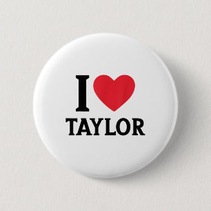 Macaron Rond 5 Cm Red Heart I Love Taylor For Ados Girls Women