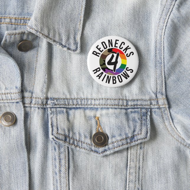 Macaron Rond 5 Cm Rednecks 4 Rainbows (En situation)