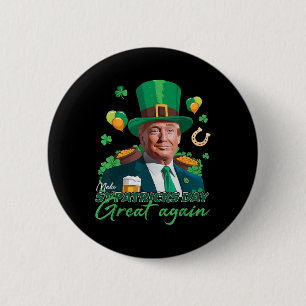 Macaron Rond 5 Cm Redonnez sa grandeur à la St-Patrick Drôle Trump H