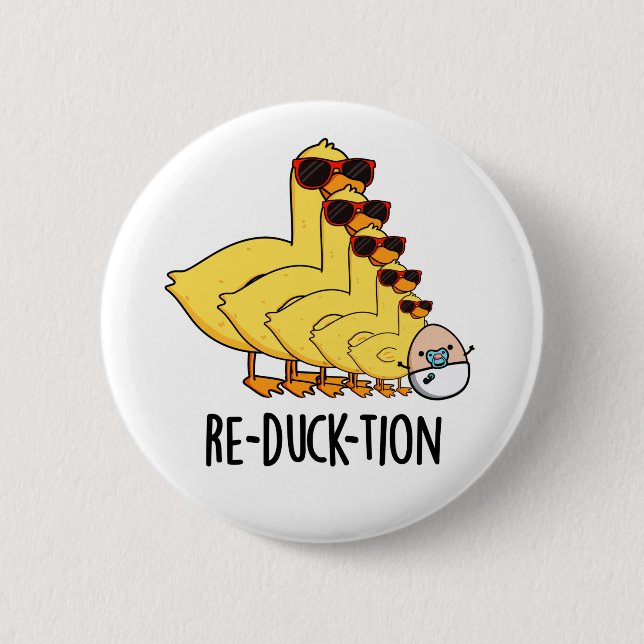 Macaron Rond 5 Cm Réduck-tion Funny Animal Canard Pun (Devant)