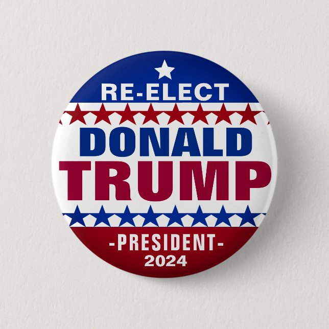 Macaron Rond 5 Cm RÉÉLECTION Bouton de campagne DONALD TRUMP 2024 (Devant)