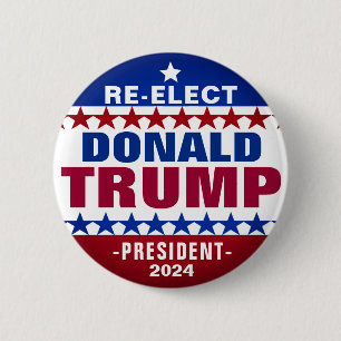 Macaron Rond 5 Cm RÉÉLECTION Bouton de campagne DONALD TRUMP 2024