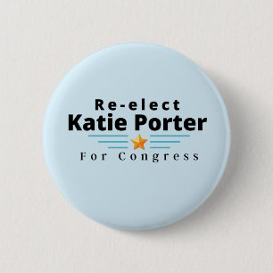 Macaron Rond 5 Cm Réélire Katie Porter pour le Congrès !