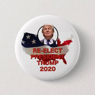 Macaron Rond 5 Cm Réélisez le bouton du Président Trump 2020
