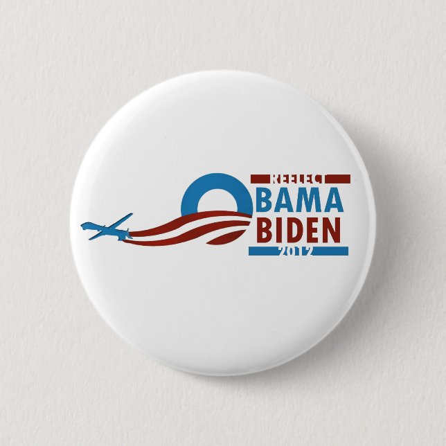 Macaron Rond 5 Cm Réélisez Obama Biden 2012 (Devant)
