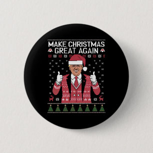 Macaron Rond 5 Cm Refaire Noël Grande Encore Trump Pyjama Moche 