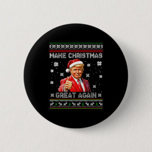 Macaron Rond 5 Cm Refaire Noël plus grand encore Drôle de Père Noël