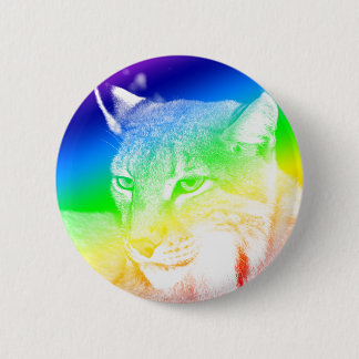 Macaron Rond 5 Cm Reflets Arc-en-ciel Lynx