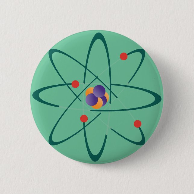 Macaron Rond 5 Cm Regardez Dans Le Temps. Atomes Sur Arrière - plan  (Devant)