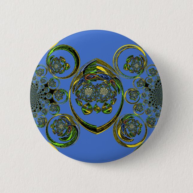 Macaron Rond 5 Cm Regardez mes courbes bleues (Devant)