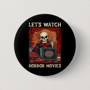 Macaron Rond 5 Cm Regardons les films d'horreur Gothic Halloween Ske