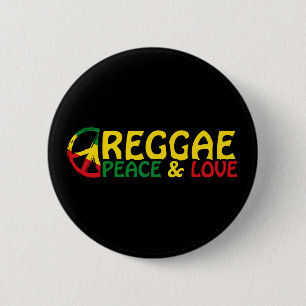 Macaron Rond 5 Cm Reggae art avec des mots positifs Paix et Amour