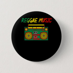 Macaron Rond 5 Cm Reggae Music Lover coloré Jamaïque Cassette Radio