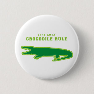Macaron Rond 5 Cm Règle du crocodile (vert)