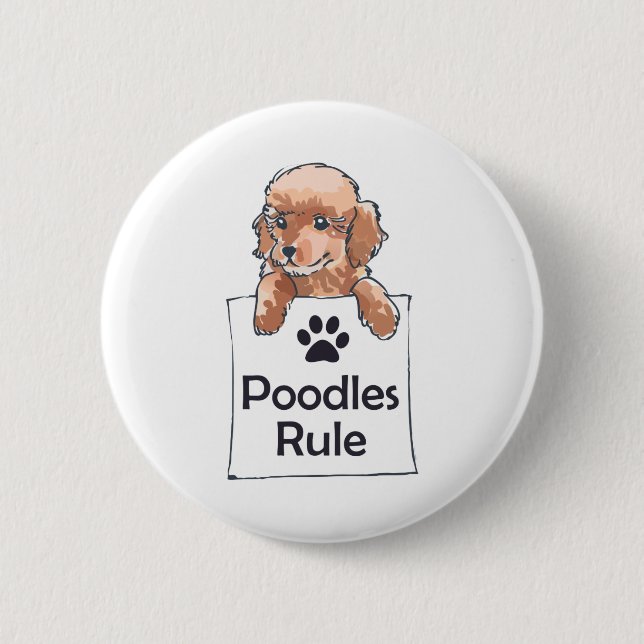 MACARON ROND 5 CM RÈGLE POODLES (Devant)
