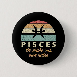 Macaron Rond 5 Cm Règles de Zodiac de Poissons Drôle