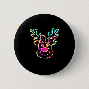 Macaron Rond 5 Cm Reindeer Joyeux Noël Joyeux Noël Lumières Jeu de f