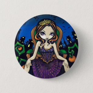 Macaron Rond 5 Cm "Reine bouton de Halloween"