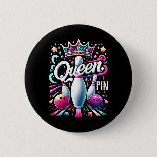 Macaron Rond 5 Cm Reine Chemise à noeud Bowler Ligue de bowling pour