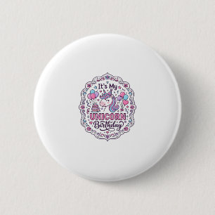 Macaron Rond 5 Cm Reine d'anniversaire de licorne de Terre de licorn