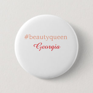 Macaron Rond 5 Cm reine de beautéhashtag rouge clair ajouter nom fil