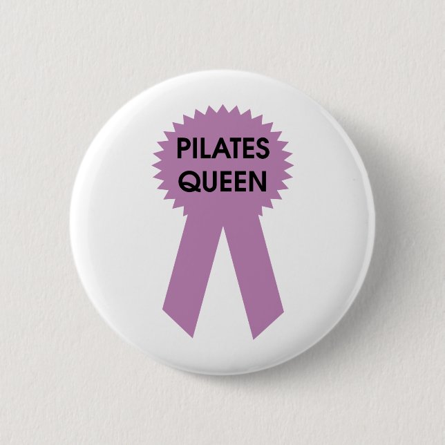 Macaron Rond 5 Cm Reine de Pilates (Devant)