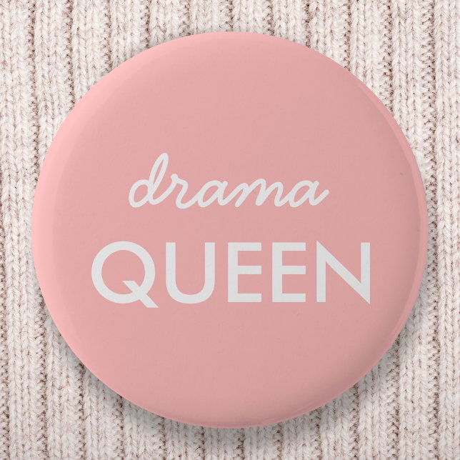 Macaron Rond 5 Cm Reine du théâtre | Moderne tendance Cute rose élég (Créateur téléchargé)