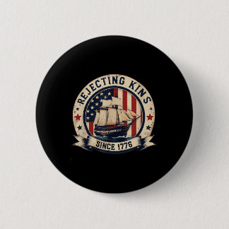 Macaron Rond 5 Cm Rejetant les rois depuis 1776 Vintage Patriotique