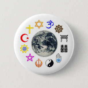 Macaron Rond 5 Cm RELIGIONS du MONDE