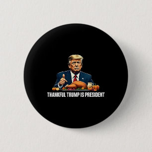 Macaron Rond 5 Cm Remerciements Trump est le président Thanksgiving