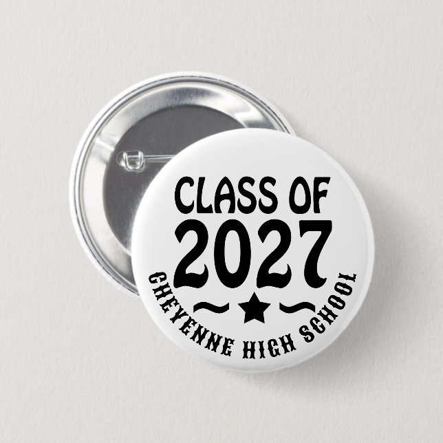 Macaron Rond 5 Cm Remise des diplômes de la promotion 2027 de Star (Devant & derrière)