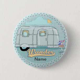 Macaron Rond 5 Cm Remorque de camping