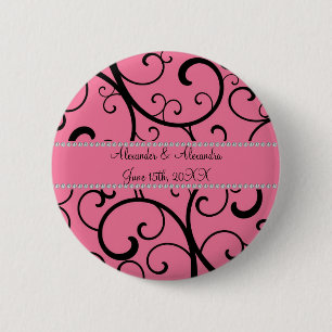 Macaron Rond 5 Cm Remous de rose et faveurs de mariage de diamants