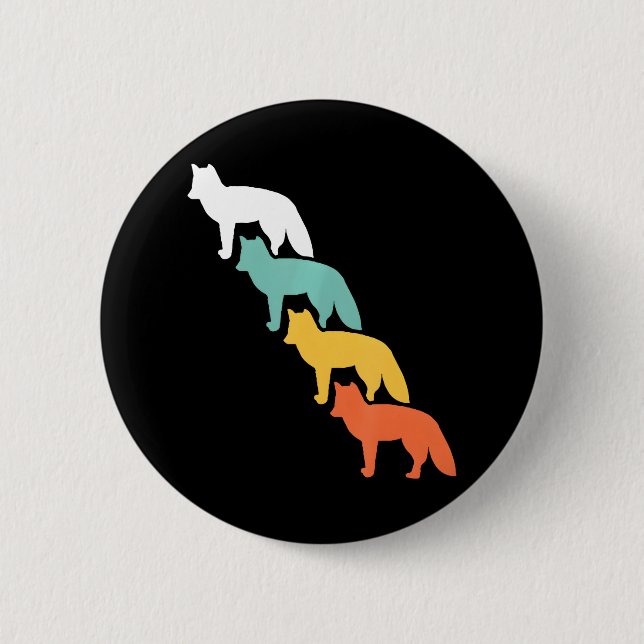 Macaron Rond 5 Cm Renard arctique (Devant)
