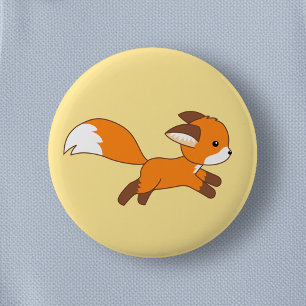 Macaron Rond 5 Cm Renard coureur mignon