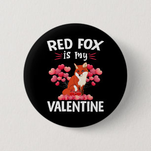 Macaron Rond 5 Cm Renard roux est mon Valentin Joyuse Saint-Valentin