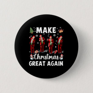 Macaron Rond 5 Cm Rendre à Noël sa grandeur Père Noël Trump Dance