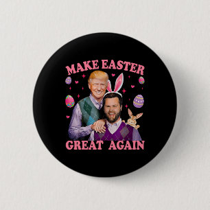 Macaron Rond 5 Cm Rendre à Pâques sa grandeur Trump Vance Bunny Hunn