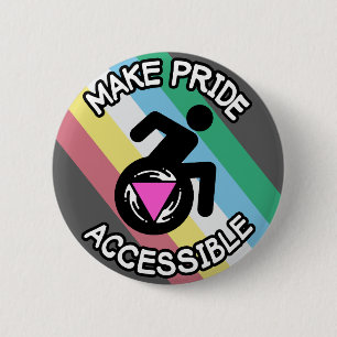 Macaron Rond 5 Cm Rendre la fierté accessible Queer LGBTQ désactivé