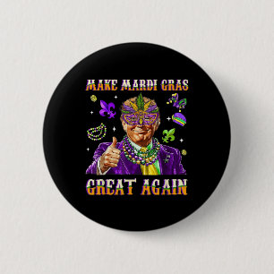 Macaron Rond 5 Cm Rendre la grandeur de Mardi Gras à nouveau drôle T