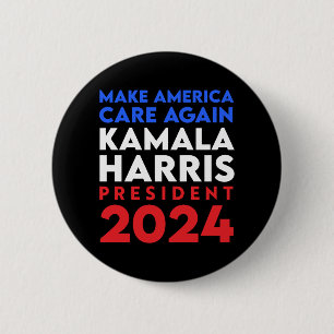 Macaron Rond 5 Cm Rendre l'Amérique à l'écoute Harris Président 2024