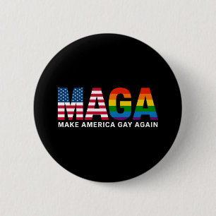 Macaron Rond 5 Cm Rendre l'Amérique gay à nouveau Gay pride 2025 LGB