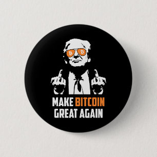 Macaron Rond 5 Cm Rendre le Bitcoin grand à nouveau amusant Maga Pro